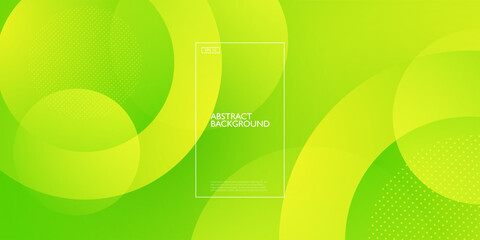Abstract 3d background with bright green gradient color background. Simple circle pattern element. Cool design. Eps10 vector