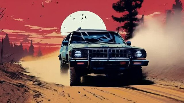 4x4 Wheel Drive Vehicle Showcasing Strength in Sandy Terrain