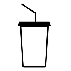 Disposable straw cup with lid