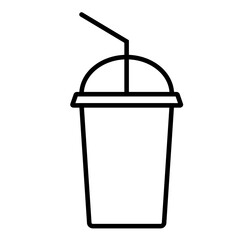 Disposable straw cup with lid