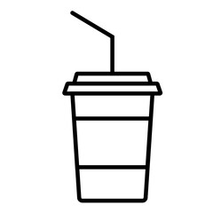 Disposable straw cup with lid