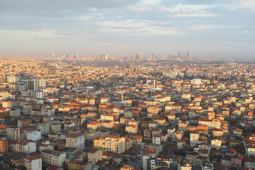 Arial View of Istanbul residential buildings 