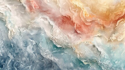 Obraz premium Abstract swirling blue, pink, and yellow pattern.