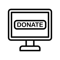 online donation icon line vector design illustration template