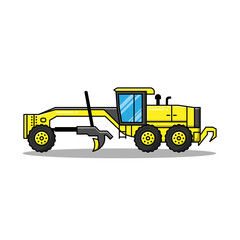 motor grader on white background