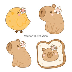 Cute Capybara, Cute Animal, Vector Illustration