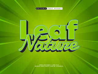 leaf nature editable text effect in food and drink text style