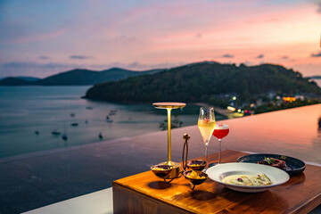 Rooftop bar view in Ao Yon Yai beach in Phuket, Thailand