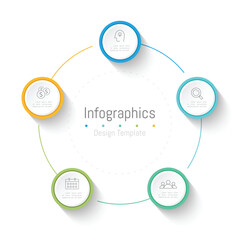 Infographic 5 options design elements for your business data. Vector Illustration.