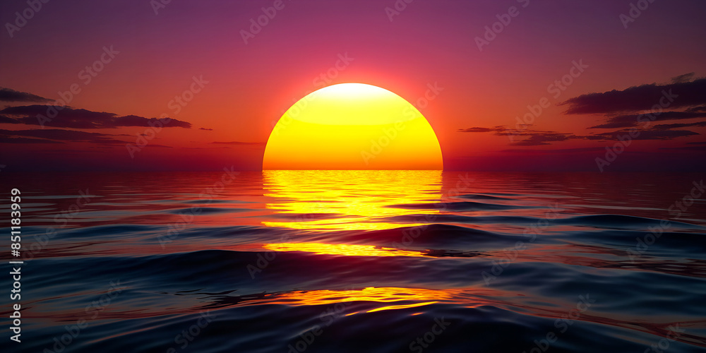 Wall mural Stunning ocean sunset with vibrant colors - Wall murals