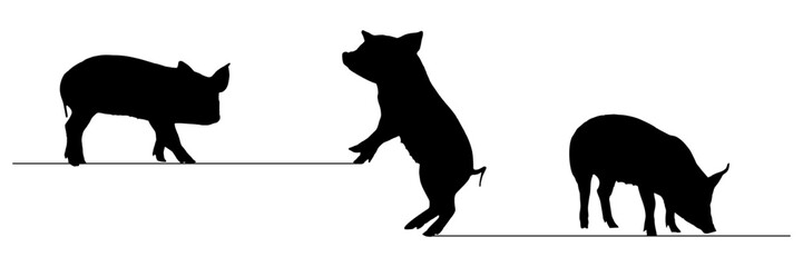 line art silhouette illustration  background pig pet day