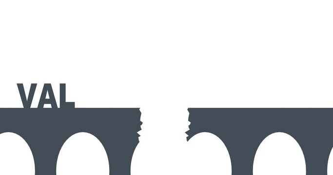 Value and price imbalance. Balance, quality and market concept. Bridge gap between two options