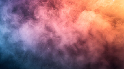 Colorful Abstract Smoke Background with Gradient Hues of Purple, Pink, and Orange in a Dreamy and Ethereal Atmosphere