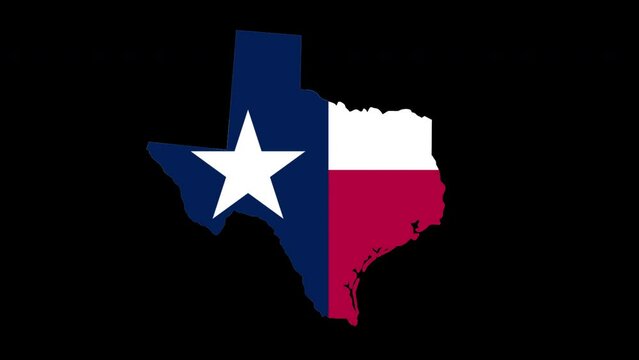Texas state flag United States map outline zoom black background