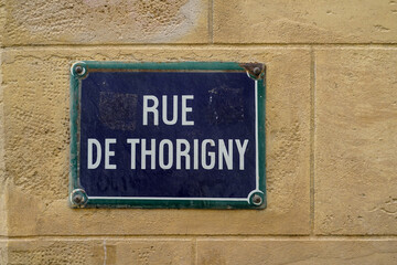 Obraz premium vintage name signs of paris , Rue de Thorigny