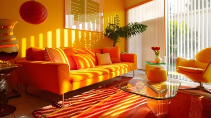 orange and yellow studio room background. 