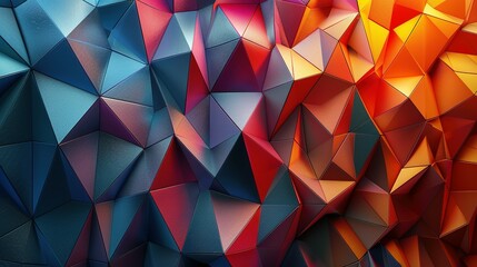 Obraz premium Triangular Tapestry: Abstract Geometry in Motion