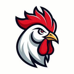 head of rooster, rooster head logo vector illustration, silhouette, logo, eps File, Hen silhouette, chicken isolated on white, Creative Logo Icon white Background png