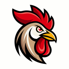 head of rooster, rooster head logo vector illustration, silhouette, logo, eps File, Hen silhouette, chicken isolated on white, Creative Logo Icon white Background png