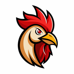 head of rooster, rooster head logo vector illustration, silhouette, logo, eps File, Hen silhouette, chicken isolated on white, Creative Logo Icon white Background png