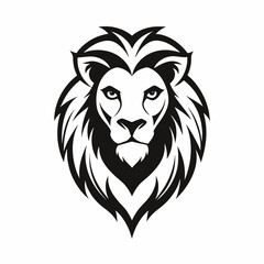 Obraz premium lion head logo vector illustration, lion silhouette, logo, eps File, tiger isolated on white, tiger Logo Icon white Background png