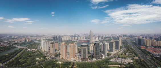 Fototapeta premium Panoramic View of Modern Urban Skyline