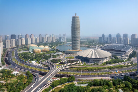 Modern Urban Skyline with Landmark Architecture