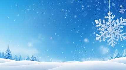 winter background of snow and frost with landscape of forest, abstract background illustration