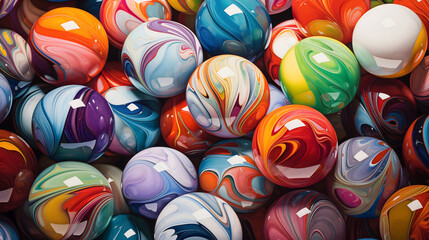 Easter Eggs on Colorful Background