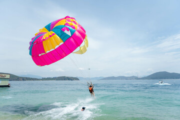 paragliding in Nha Trang beach, Vietnam