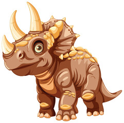 Adorable triceratops with detailed features and vibrant colors © blueringmedia