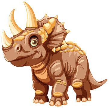 Adorable triceratops with detailed features and vibrant colors
