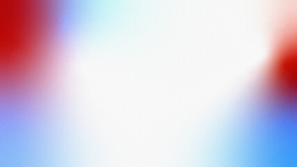 Abstract grain background featuring a red blue gradient and white copy space in the middle