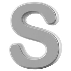 Silver 3D Font Letter S uppercase