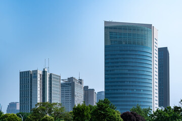 Modern City Skyline with Office Buildings