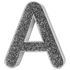 Silver 3D Font Letter A uppercase © Chetra168