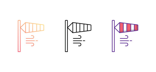 Wind Sign icon design with white background stock illustration