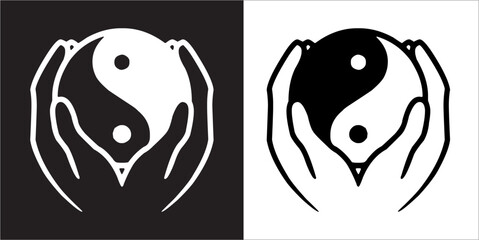 IIlustration Vector graphics of Tai-Chi Silhouette icon