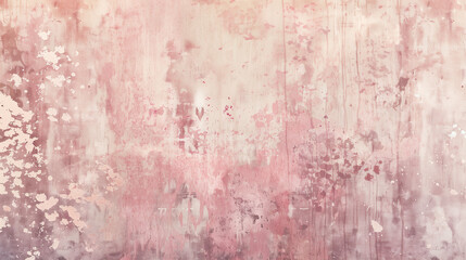 Rustic Textured Wall with Spring Blossoms Color Washing Technique. Aged effect. Palette of baby pink with subtle variations in hue and tonality. High-resolution. Soft, layered finish.