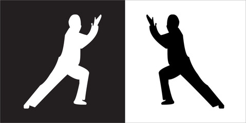  IIlustration Vector graphics of Tai-Chi Silhouette icon