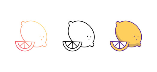 Lemon icon design with white background stock illustration