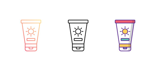 Sunscreen icon design with white background stock illustration