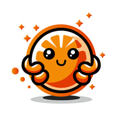 Fruite orange mascot illustration 2