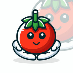 mascot logo tomato illustration vector 2