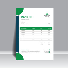 Creatively designed Invoice featuring imaginative color schemes. For your company. By use corporate and modern shapes creative Invoice design