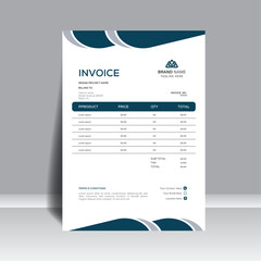 Obraz premium Creatively designed Invoice featuring imaginative color schemes. For your company. By use corporate and modern shapes creative Invoice design