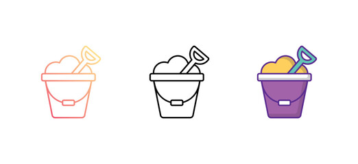 Sand Pail icon design with white background stock illustration