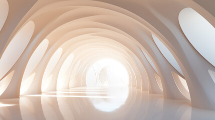 Obraz premium Abstract futuristic architecture with swirling metal t