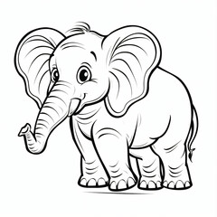 Obraz premium cartoon of a Elephant children coloring book page