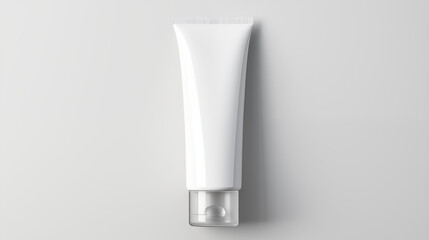 White cosmetic tube of cream on isolated background